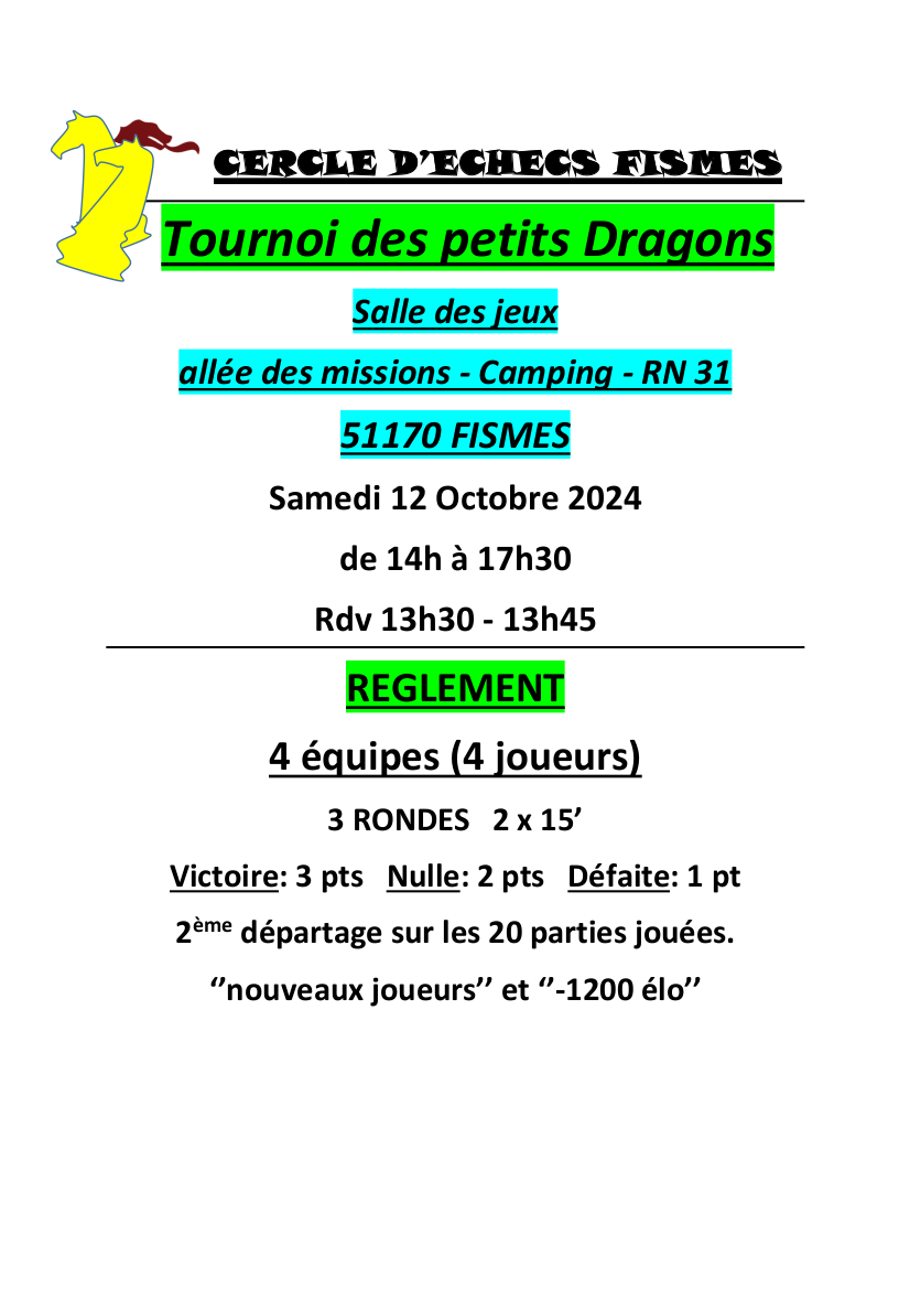 Tournoi des petits dragons, Fismes, 12/10/2024