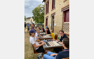 Joueurs devant le club