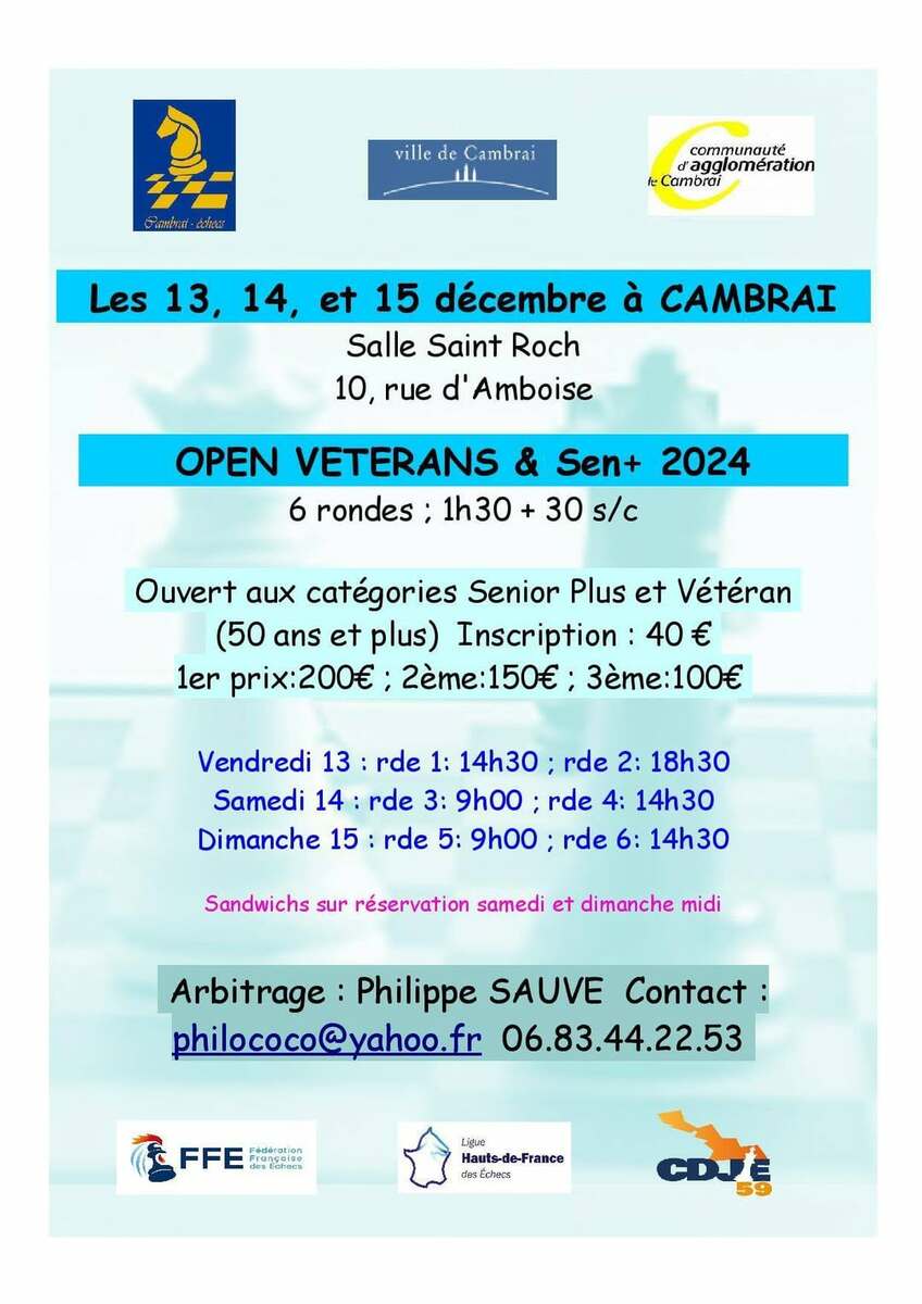 Open Vétérans et Seniors plus - Cambrai