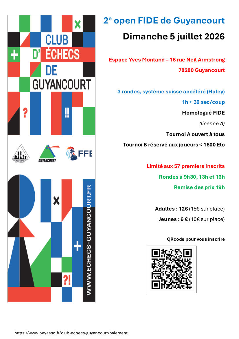 2ème Open FIDE de Guyancourt