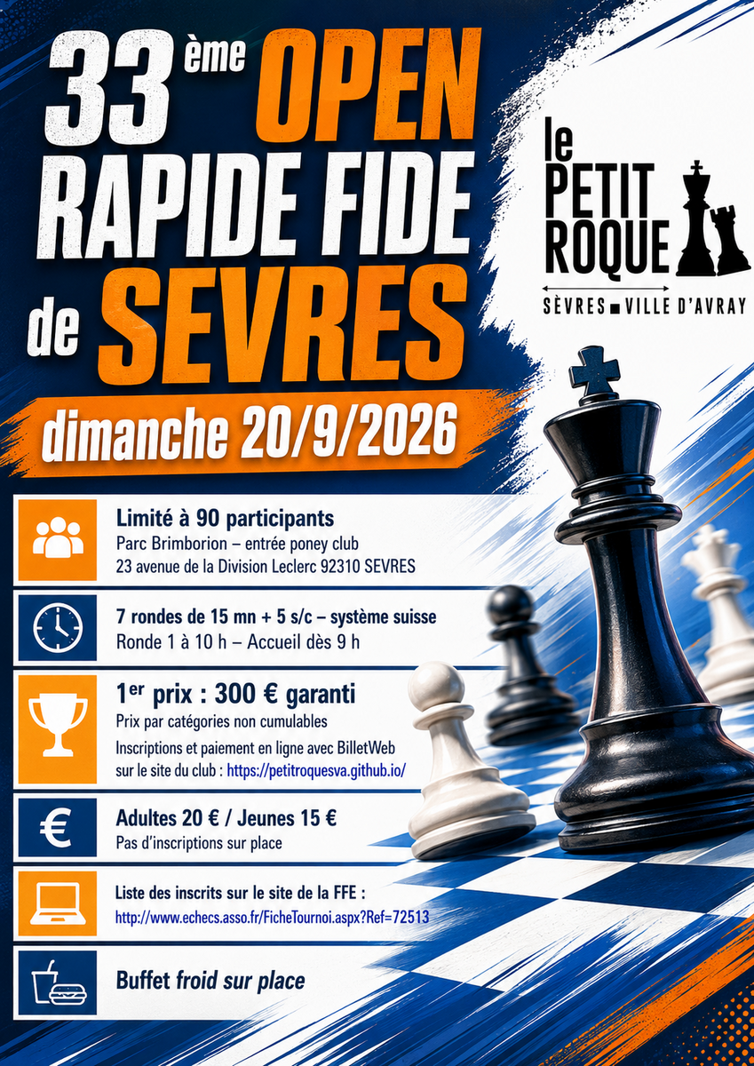 33ème Open Rapide Fide de Sèvres