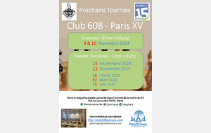 3ème Open FIDE Club 608 - Paris 15ème 