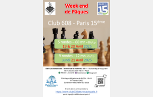 4ème Open FIDE Club 608-Paris 15ème