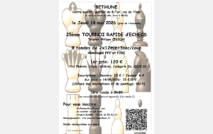 25ème Tournoi Rapide d'Echecs de Béthune