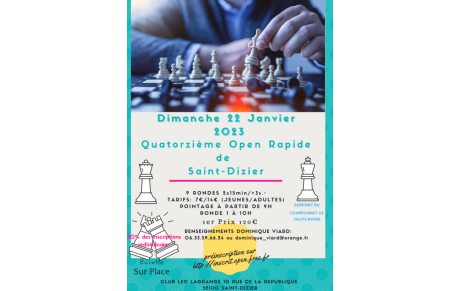 14ème Open rapide de Saint-Dizier, 22/01/2023